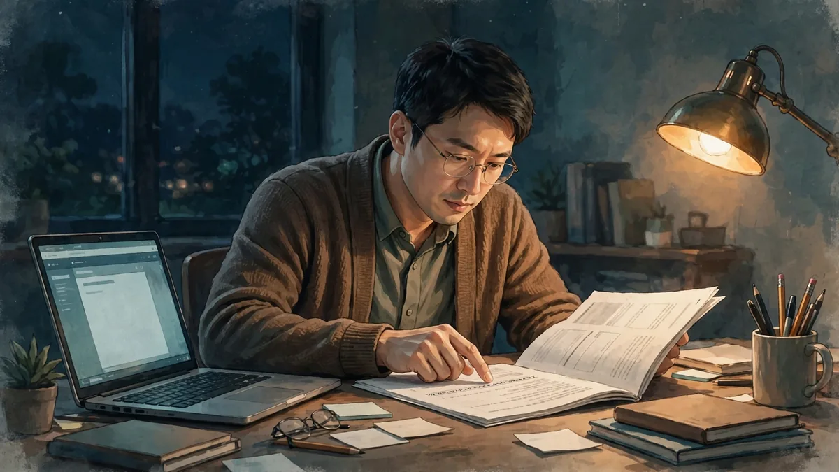 받아 온 답을 원문과 하나씩 대조하는 밤